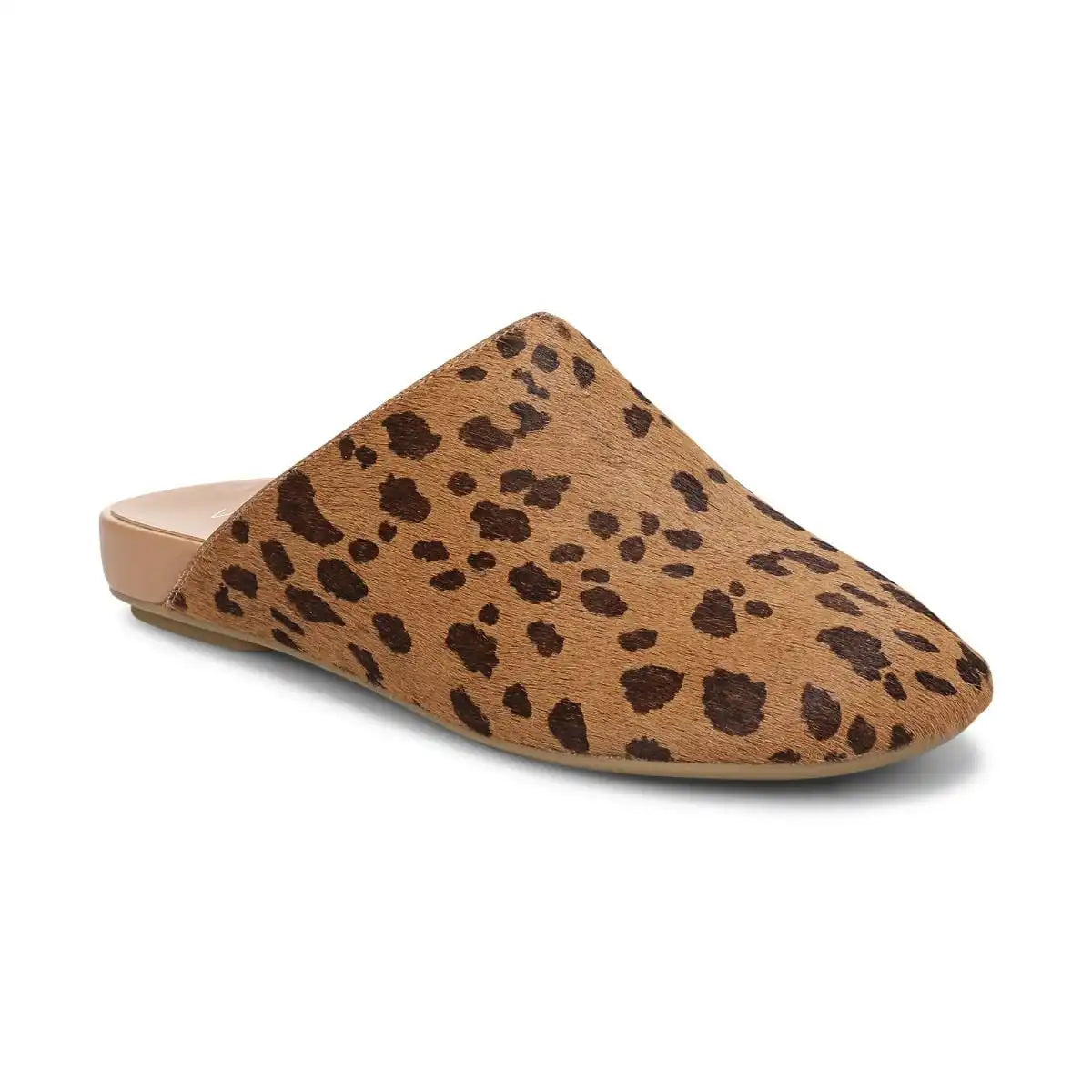 Opal Slip On Mule Tan Leopard Haircalf