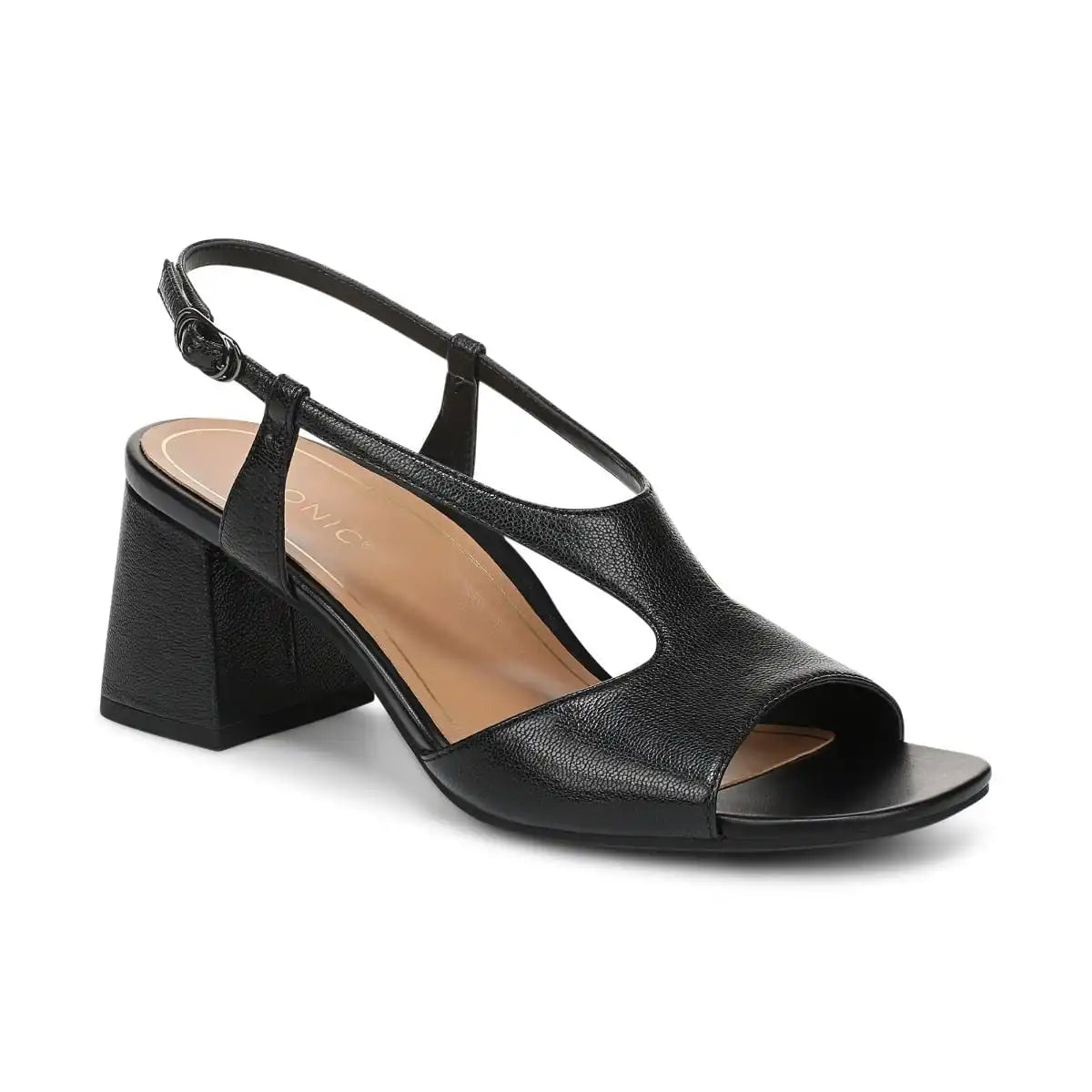 Raquel Heeled Sandal Black Leather